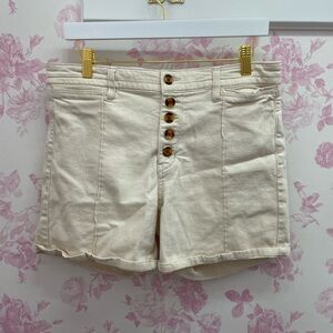 Pilcro and the Letterpress Cream High Waist Shorts